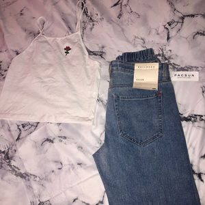 White Rose Halter Crop Top